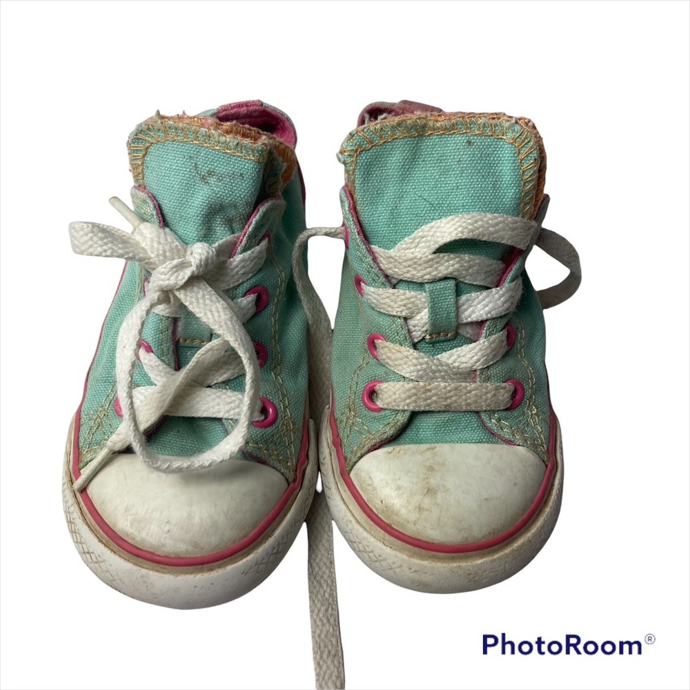 Converse All Star Girls Shoes Sz 8 Double Tongue